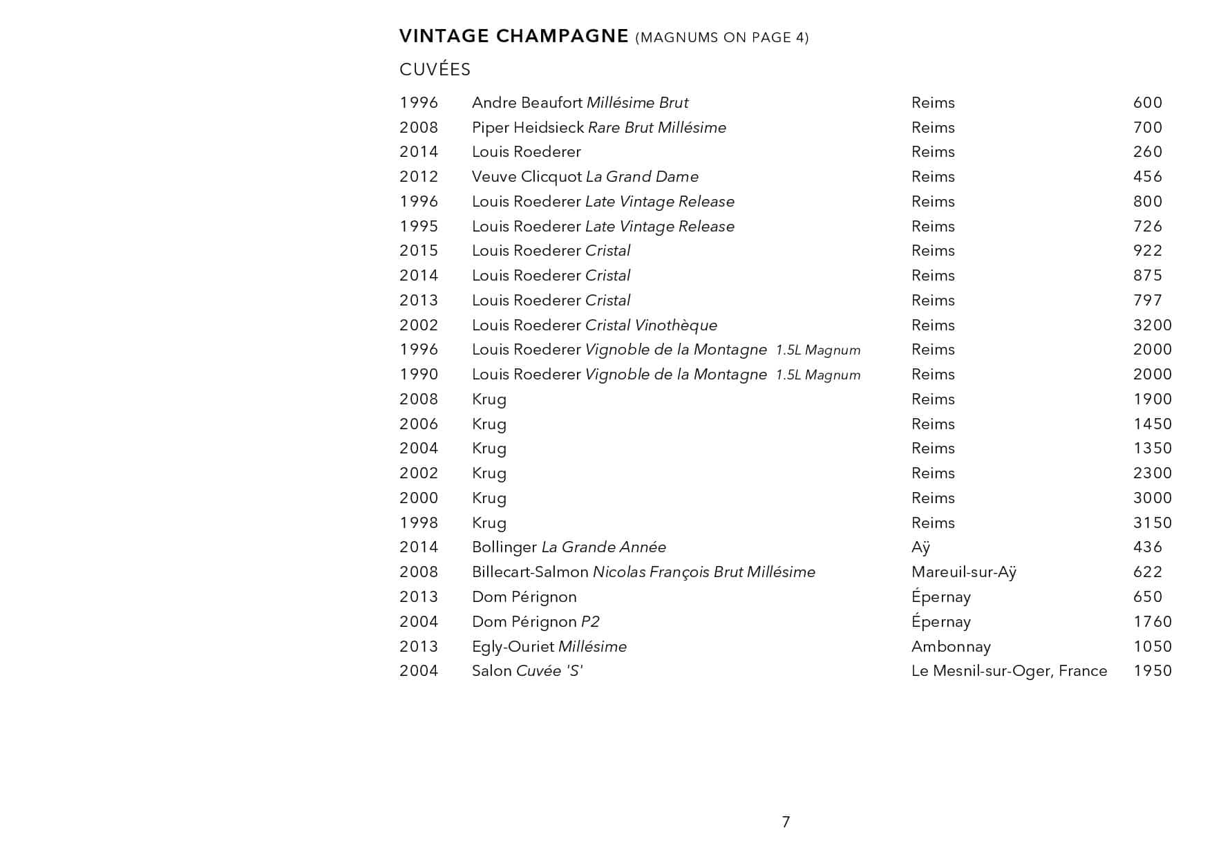 Sails Wine List Page 007