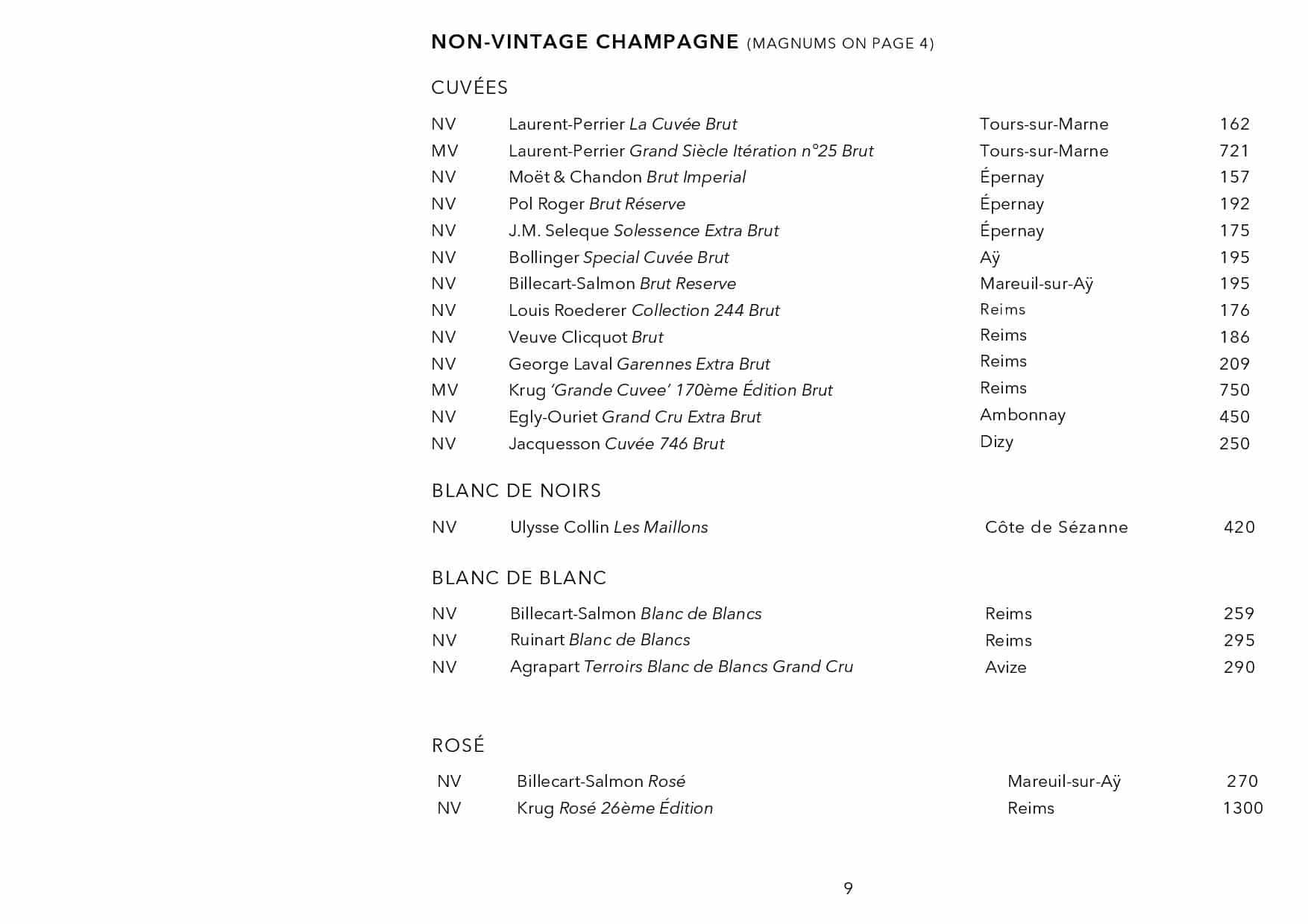 Sails Wine List Page 009