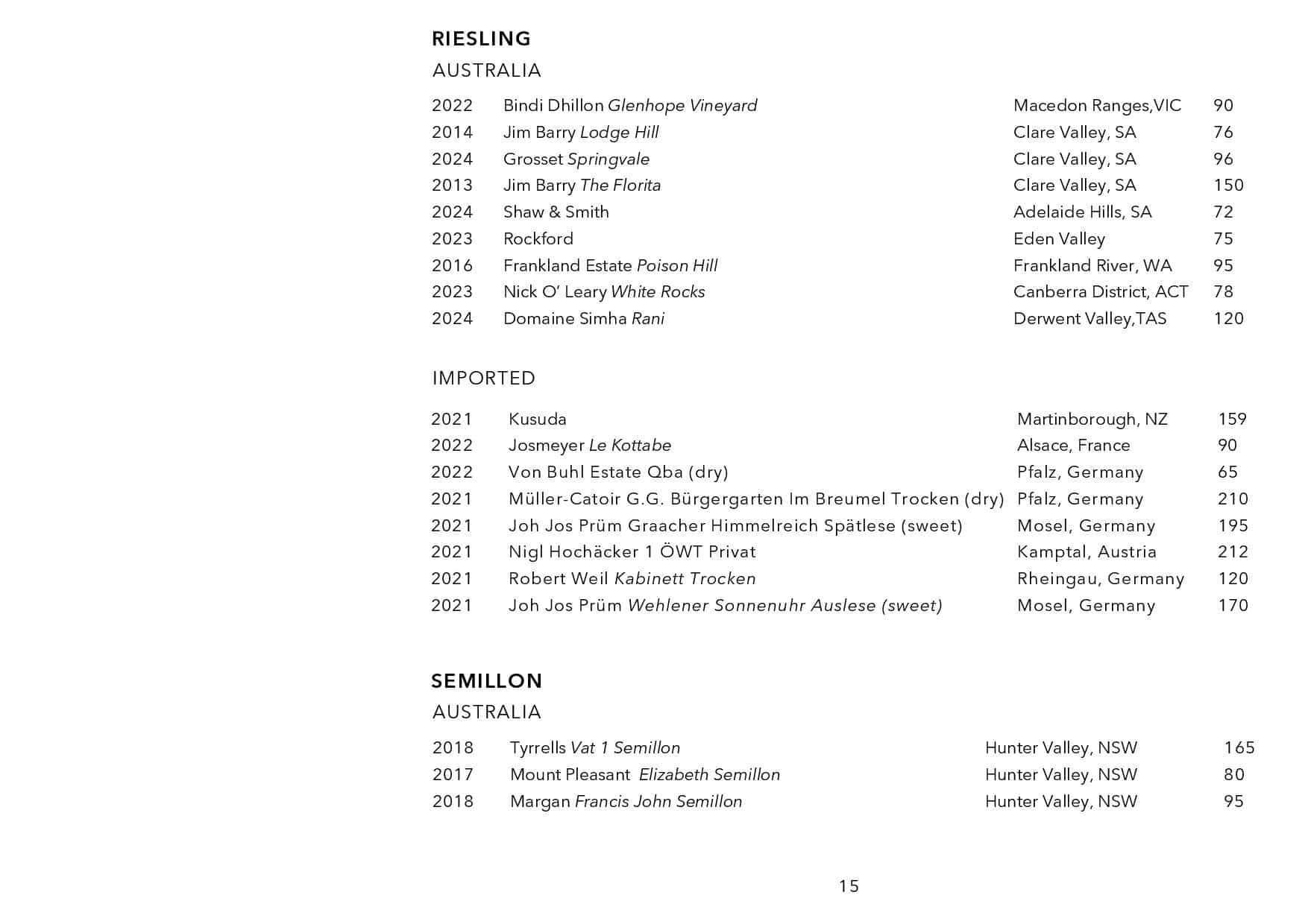 Sails Wine List Page 015