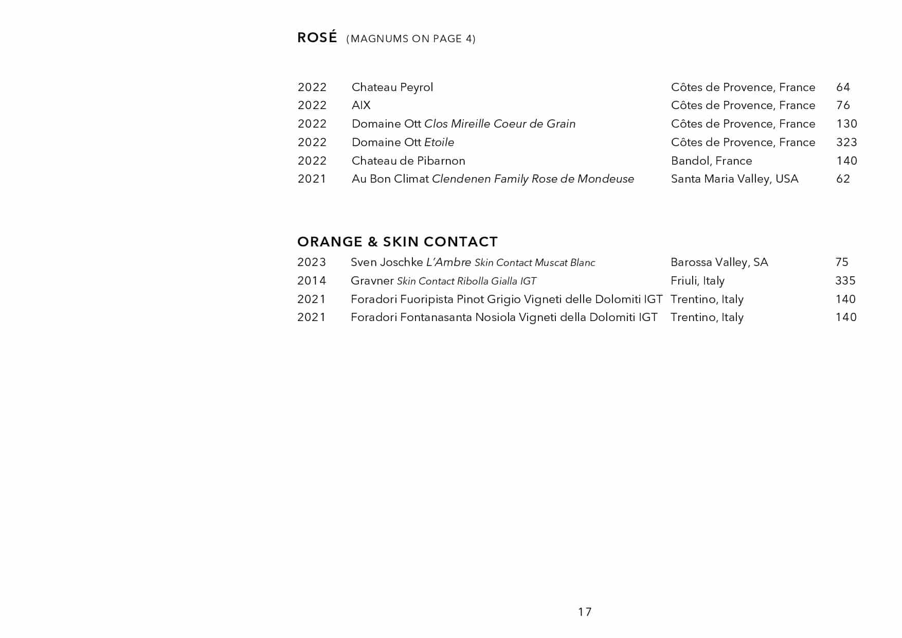 Sails Wine List Page 017