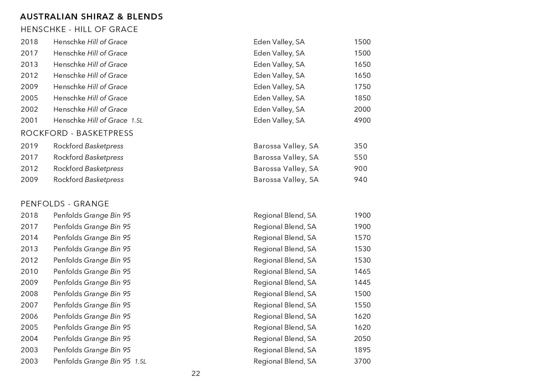 Sails Wine List Page 022