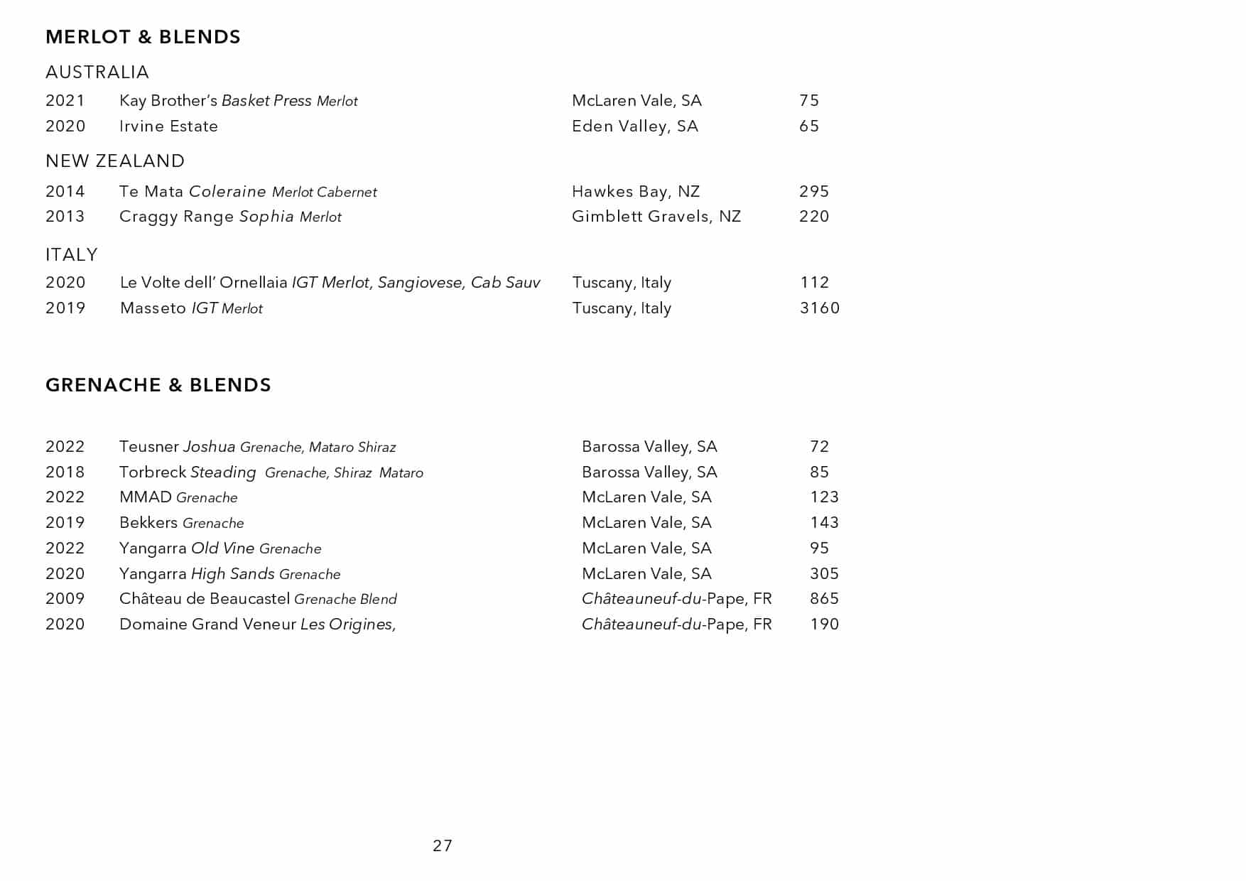 Sails Wine List Page 028