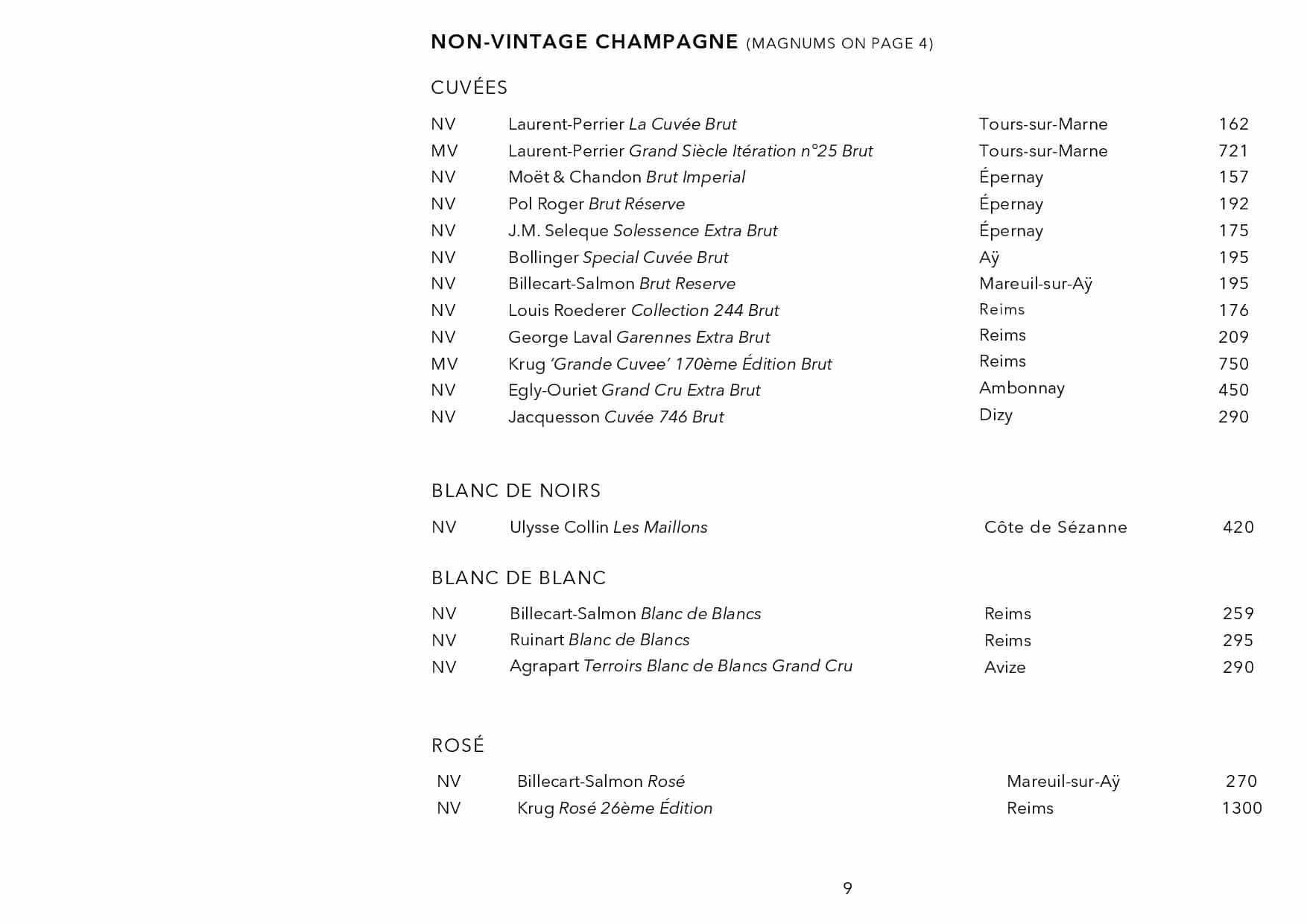 Sails Wine List Page 009