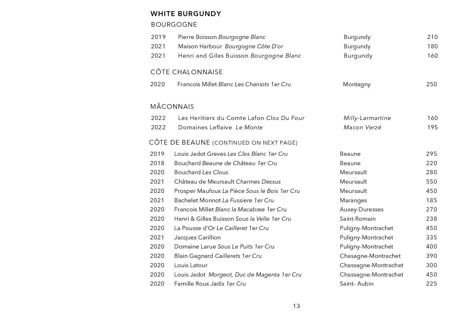 Sails Wine List Page 013