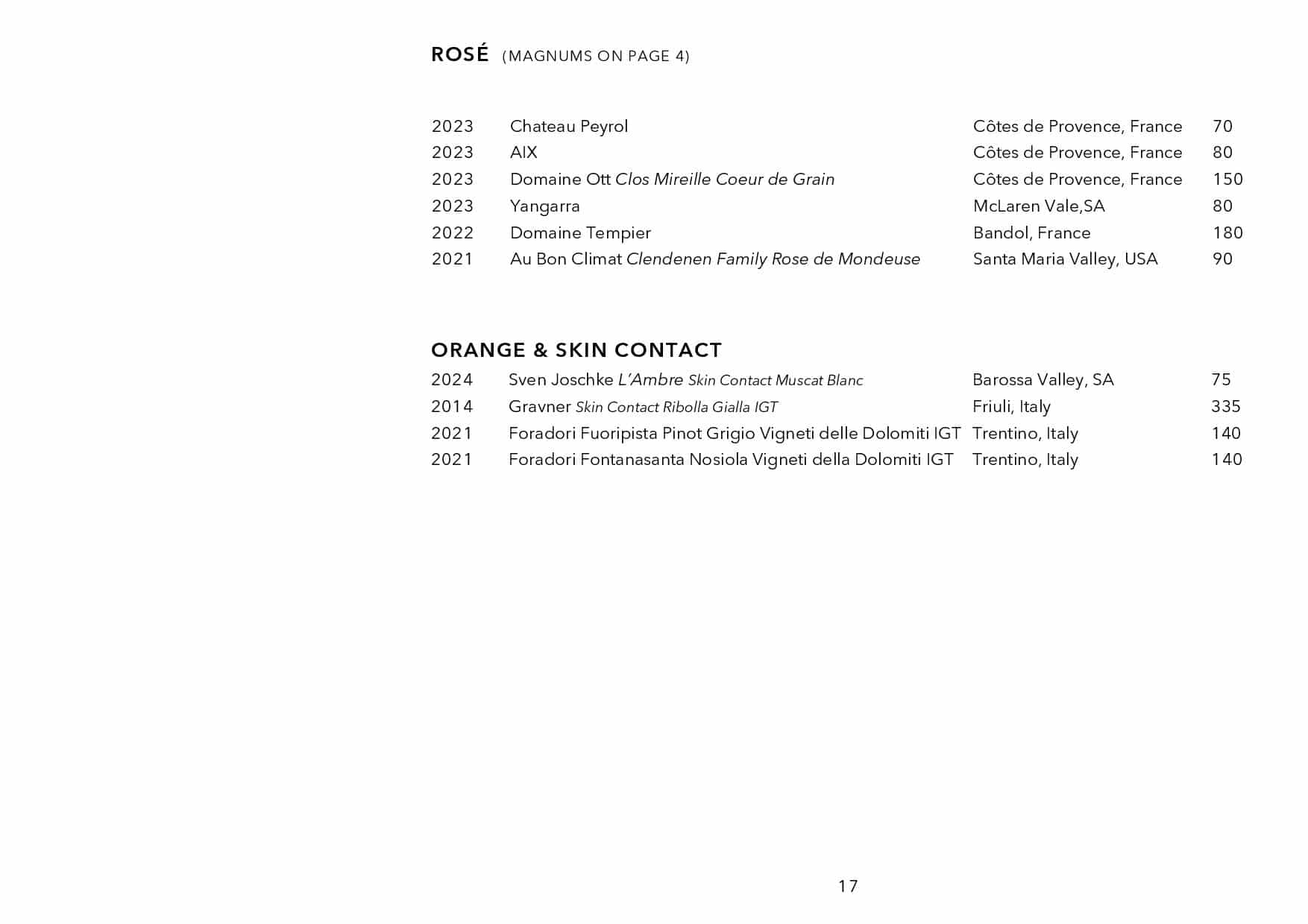 Sails Wine List Page 017