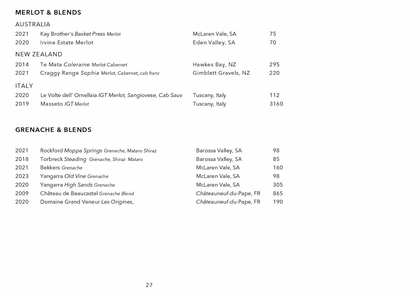 Sails Wine List Page 028