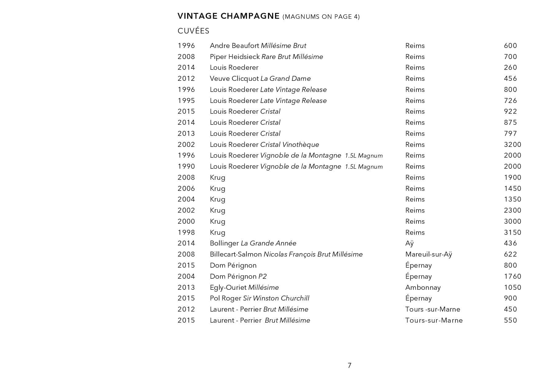 Sails Wine List Page 007