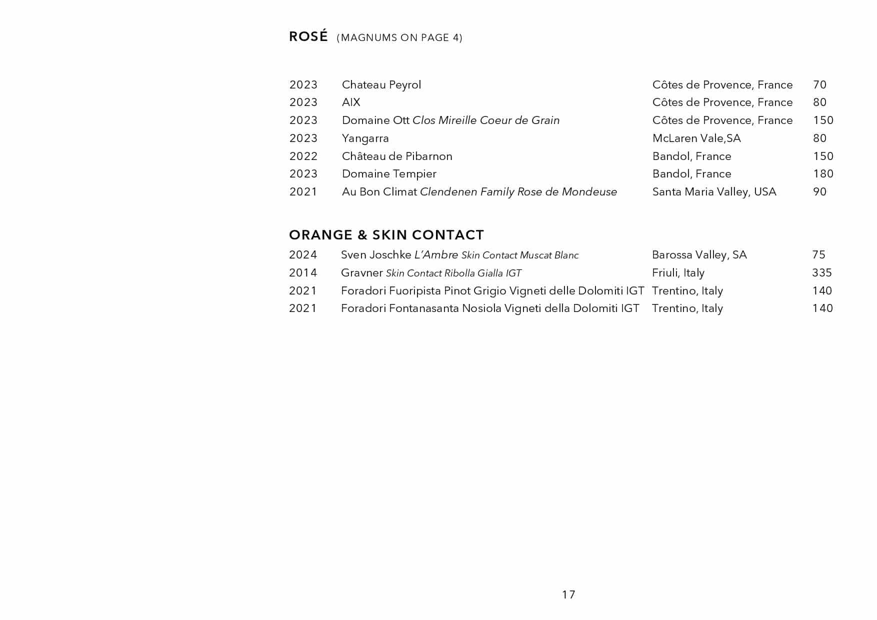 Sails Wine List Page 017