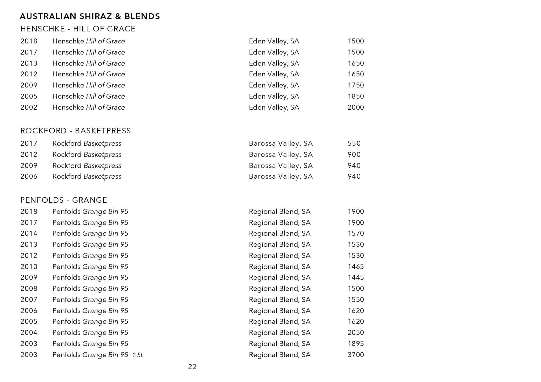 Sails Wine List Page 022