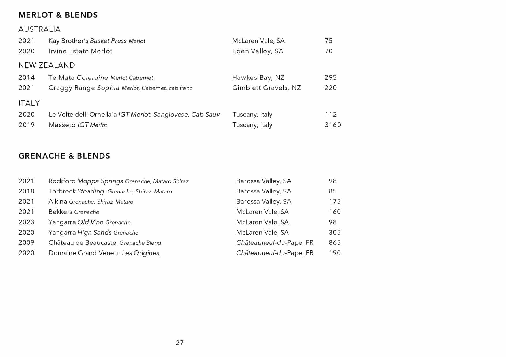 Sails Wine List Page 028