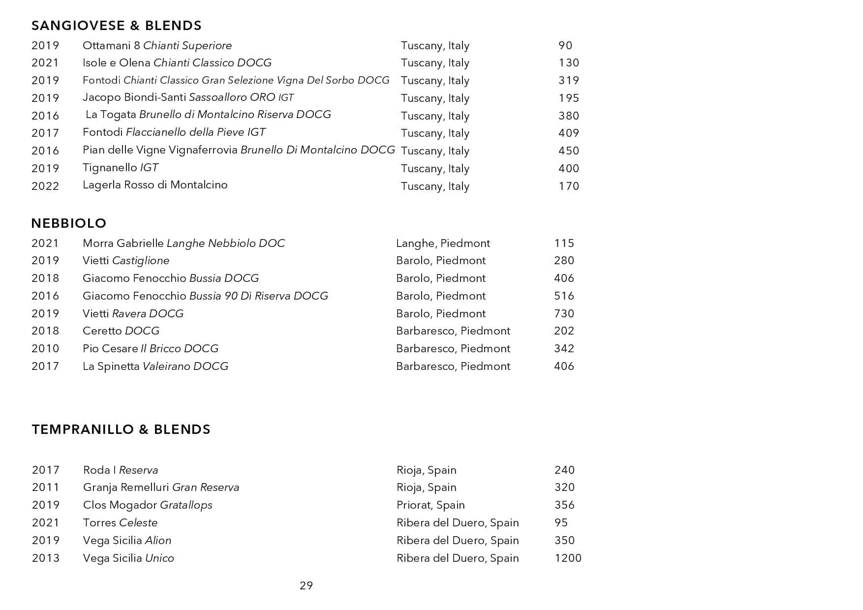 Sails Wine List Page 030